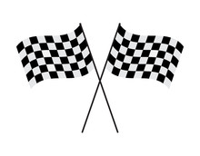 Vector Illustration Crossed Checkered Flag On White Background