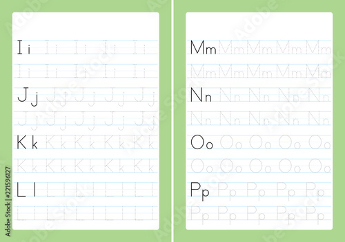 Alphabet letters tracing worksheet with alphabet letters. Number