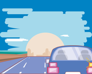 Poster - Car on the road design