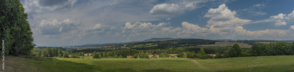 Landscape near Trosky castle in summer very hot day - obrazy, fototapety, plakaty 