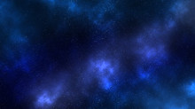 Space Nebula Clouds With Stars Aurora Blue Bright