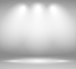 Poster - Gallery Interior with illuminated spotlight – vector