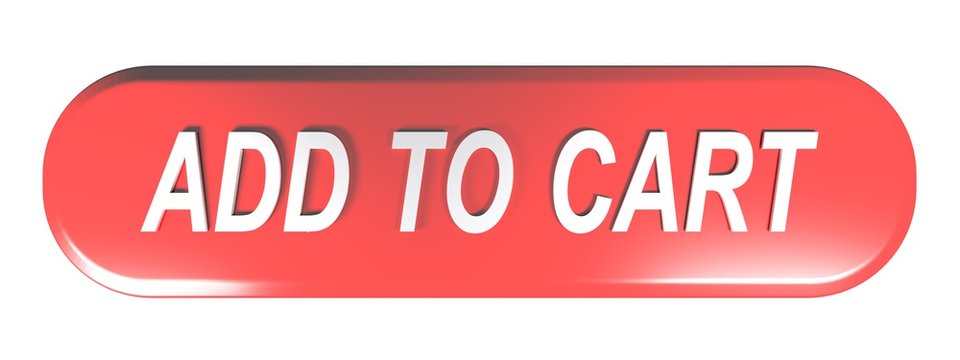 ADD TO CART rounded rectangle red button - 3D rendering