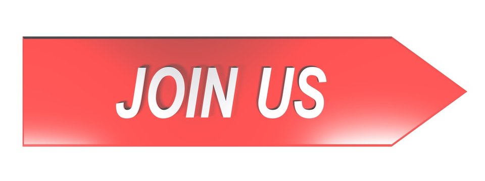 JOIN US on red arrow - 3D rendering