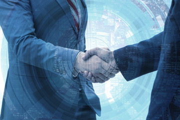 Business concept of cooperation with handshake