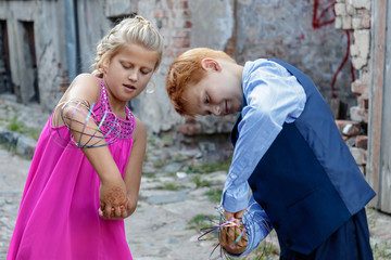 boy and girl spend fun on holiday