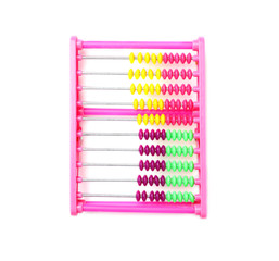 Colorful abacus on white background. School stationery