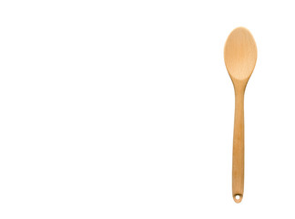 wood ladle and wood fork  isolated on white background. wood spoon and wood fork  of kitchen equipment 