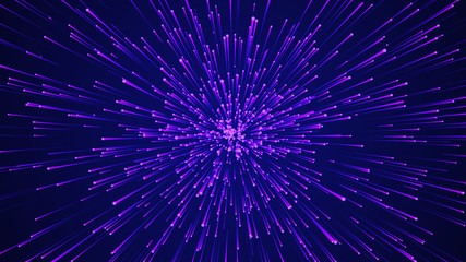 Poster - Abstract circular speed background. Starburst dynamic lines pattern. Abstract data flow background. 3D rendering.