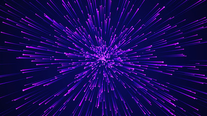 Poster - Abstract circular speed background. Starburst dynamic lines pattern. Abstract data flow background. 3D rendering.
