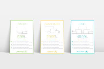 Poster - Website template with tariffs hosting. Business tariff banner plan template. Infographic template.