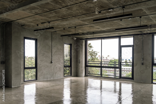 Interior Industrial Cement Loft Design Concept Modern Home