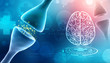 Digital illustration of Synapse in Medical background. 3d render