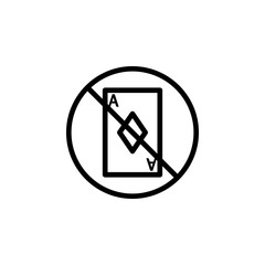 Poster - card prohibition icon. Element of prohibition sign for mobile concept and web apps icon. Thin line icon for website design and development, app development. Premium icon