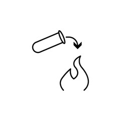 Poster - easily flammable icon. Element of arrow and object icon for mobile concept and web apps. Thin line easily flammable icon can be used for web and mobile