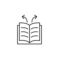 Poster - open book icon. Element of arrow and object icon for mobile concept and web apps. Thin line open book icon can be used for web and mobile