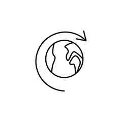 Poster - earth from orbit icon. Element of arrow and object icon for mobile concept and web apps. Thin line earth from orbit icon can be used for web and mobile