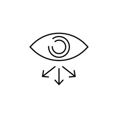 Poster - eye look round icon. Element of arrow and object icon for mobile concept and web apps. Thin line eye look round icon can be used for web and mobile
