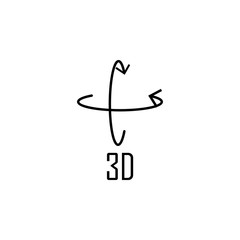 Poster - full rotation icon. Element of arrow and object icon for mobile concept and web apps. Thin line full rotation icon can be used for web and mobile