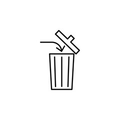 Poster - discard trash icon. Element of arrow and object icon for mobile concept and web apps. Thin line discard trash icon can be used for web and mobile