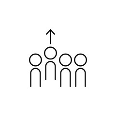 Poster - employees leave work icon. Element of arrow and object icon for mobile concept and web apps. Thin line employees leave work icon can be used for web and mobile