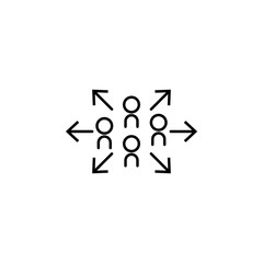 Poster - break up icon. Element of arrow and object icon for mobile concept and web apps. Thin line break up icon can be used for web and mobile
