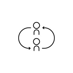 Poster - alternate change someone icon. Element of arrow and object icon for mobile concept and web apps. Thin line alternate change someone icon can be used for web and mobile