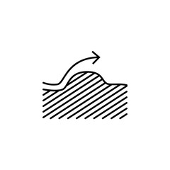 Poster - break through jump icon. Element of arrow and object icon for mobile concept and web apps. Thin line break through jump icon can be used for web and mobile