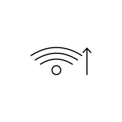 Poster - wifi increase icon. Element of arrow and object icon for mobile concept and web apps. Thin line wifi increase icon can be used for web and mobile