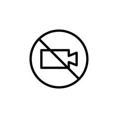 Poster - prohibition video recording icon. Element of prohibition sign for mobile concept and web apps icon. Thin line icon for website design and development, app development. Premium icon