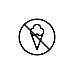 Poster - ban on ice cream icon. Element of prohibition sign for mobile concept and web apps icon. Thin line icon for website design and development, app development. Premium icon