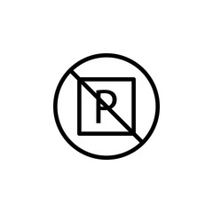 Poster - parking prohibition icon. Element of prohibition sign for mobile concept and web apps icon. Thin line icon for website design and development, app development. Premium icon