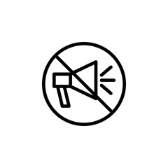 Poster - prohibition to speak loudly icon. Element of prohibition sign for mobile concept and web apps icon. Thin line icon for website design and development, app development. Premium icon