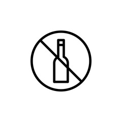 Poster - prohibition of champagne icon. Element of prohibition sign for mobile concept and web apps icon. Thin line icon for website design and development, app development. Premium icon