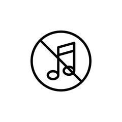 Poster - ban music icon. Element of prohibition sign for mobile concept and web apps icon. Thin line icon for website design and development, app development. Premium icon