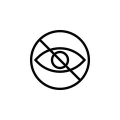 Poster - prohibition to watch icon. Element of prohibition sign for mobile concept and web apps icon. Thin line icon for website design and development, app development. Premium icon