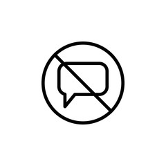 Poster - ban on commenting icon. Element of prohibition sign for mobile concept and web apps icon. Thin line icon for website design and development, app development. Premium icon