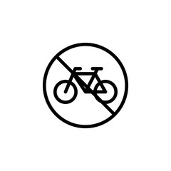 Poster - ban bicycle icon. Element of prohibition sign for mobile concept and web apps icon. Thin line icon for website design and development, app development. Premium icon