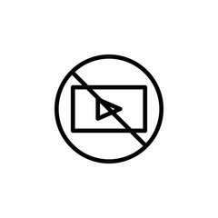 Poster - video ban icon. Element of prohibition sign for mobile concept and web apps icon. Thin line icon for website design and development, app development. Premium icon