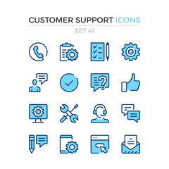 Wall Mural - Customer support icons. Vector line icons set. Premium quality. Simple thin line design. Modern outline symbols, pictograms.