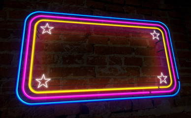 Wall Mural - Neon background on wall