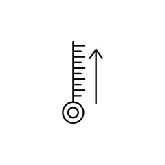 Poster - Thermometer, high temperature outline icon. Element of ecology icon for mobile concept and web apps. Thin line Thermometer, high temperature can be used for web and mobile