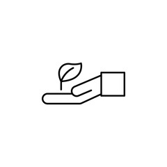 Aufkleber - Plant in hand outline icon. Element of ecology icon for mobile concept and web apps. Thin line Plant in hand can be used for web and mobile