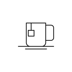 Aufkleber - tea icon. Element of autumn icon for mobile concept and web apps. Thin line tea icon can be used for web and mobile