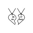 © rashadaliyev - pendant best friends icon. Element of friendship icon for mobile concept and web apps. Thin line pendant best friends icon can be used for web and mobile
