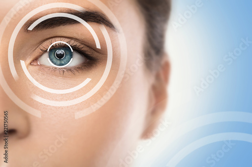 Fotomural Concepts of laser eye surgery or visual acuity check-up