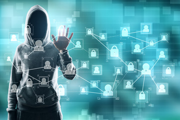 Poster - Hacking and theft concept
