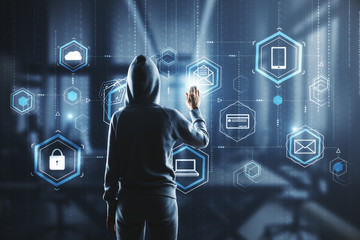 Poster - Global future and hacking concept
