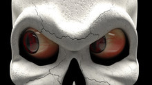 3d Render Skull With Vampire's Eyes Halloween.