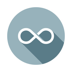 Poster - Infinity icon in Flat long shadow style. One of web collection icon can be used for UI, UX
